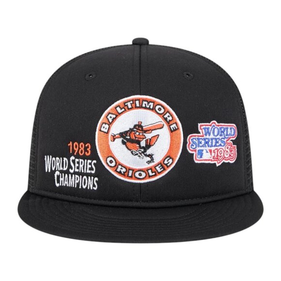 New Era Baltimore Orioles Championship Pack 9FIFTY Trucker Snapback Hat Cap - Picture 3 of 8